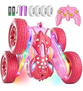 Terucle Remote Control Car for Girls, New Pink RC Cars Stunt RC Car Girl Toys for Girls Double-Si...