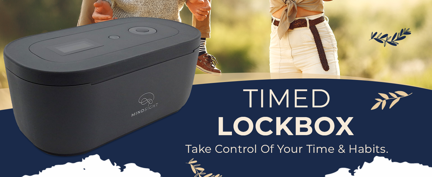 Phone lock box with timer for improved willpower, focus, and mindfulness during study sessions.