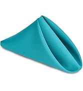 Hiasan Cloth Napkins Set of 6, 18 x 18 Inch, Washable Turquoise Dinner Napkins with Hemmed Edges ...
