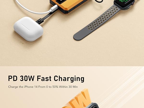 power bank with built in cables 10000mAh