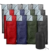 Bulk 10 Pack Envelope Sleeping Bags, 4 Seasons Warm or Cold Lightweight Indoor Outdoor Sleeping B...