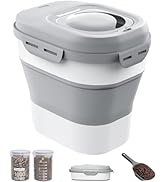 DDMOMMY 30-35 Lbs Dog Food Storage Container Collapsible Dog Food Container with Airtight Lids, W...