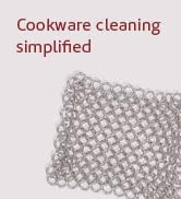 Cuisinel Cast Iron Scrubber Cleaning Brush + Stainless Steel Chainmail + Pan Scraper - Skillet, G...
