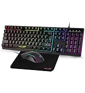 Gaming Keyboard and Mouse Combo with Mouse Pad,RaceGT 3 in 1 Gaming Wired Keyboard RGB Backlit Me...