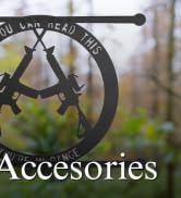 Metal No Trespassing Sign "You're In Range" Gun Metal Door, Wall or Tree Hanger Sign Decoration b...