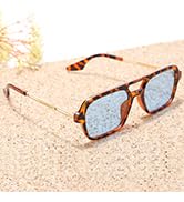 Pro Acme Vintage 70s Flat Pilot Aviator Sunglasses for Women Men, Rectangular Glasses