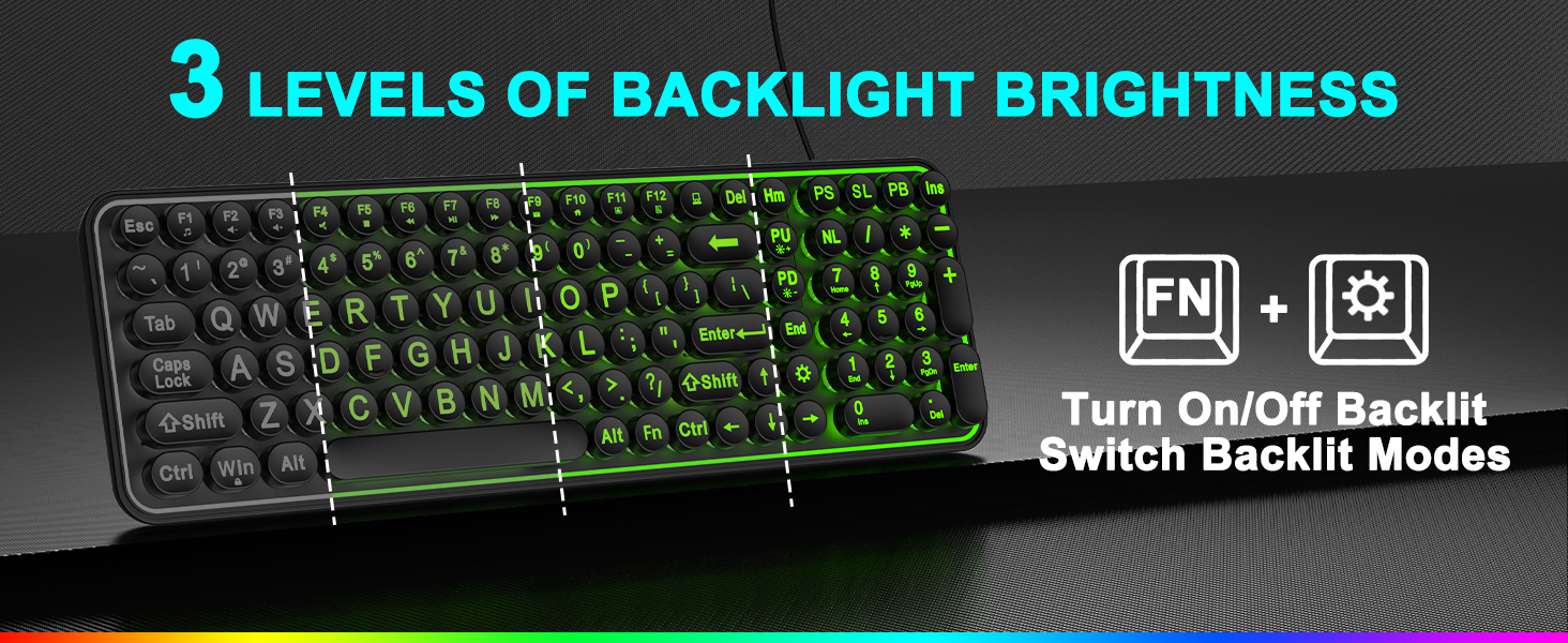 3 Levels Of Backlight Brightness