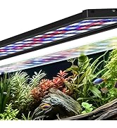 AQQA Aquarium Plant Light Full Spectrum LED Fish Tank Light with Timer 14 Colors Waterproof Fish ...