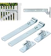 4 Pack Wall Mount Gate Hinge Bracket with Strap Hinge Heavy Duty Farm &amp; Chain Link Gate Hinges Fa...