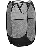 Larpur Popup Mesh Laundry Basket, Collapsible and Portable Clothes Washing Laundry Hamper with Re...
