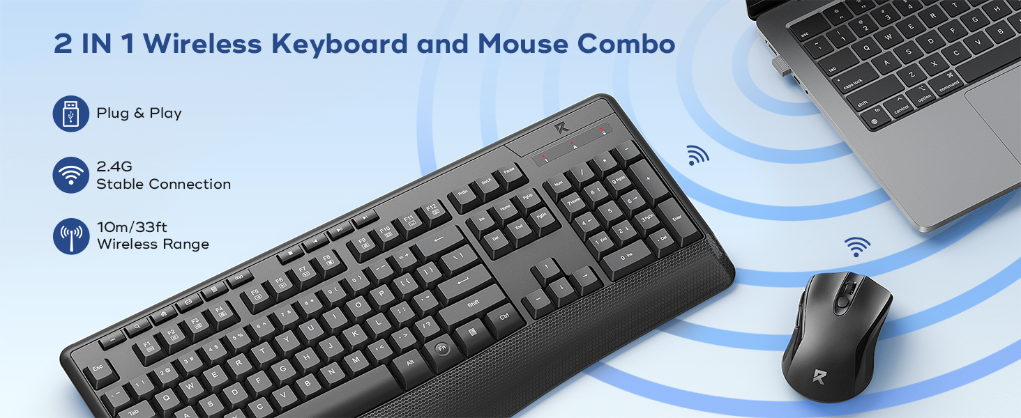 2 in 1 Wireless Keyboard and mouse combo