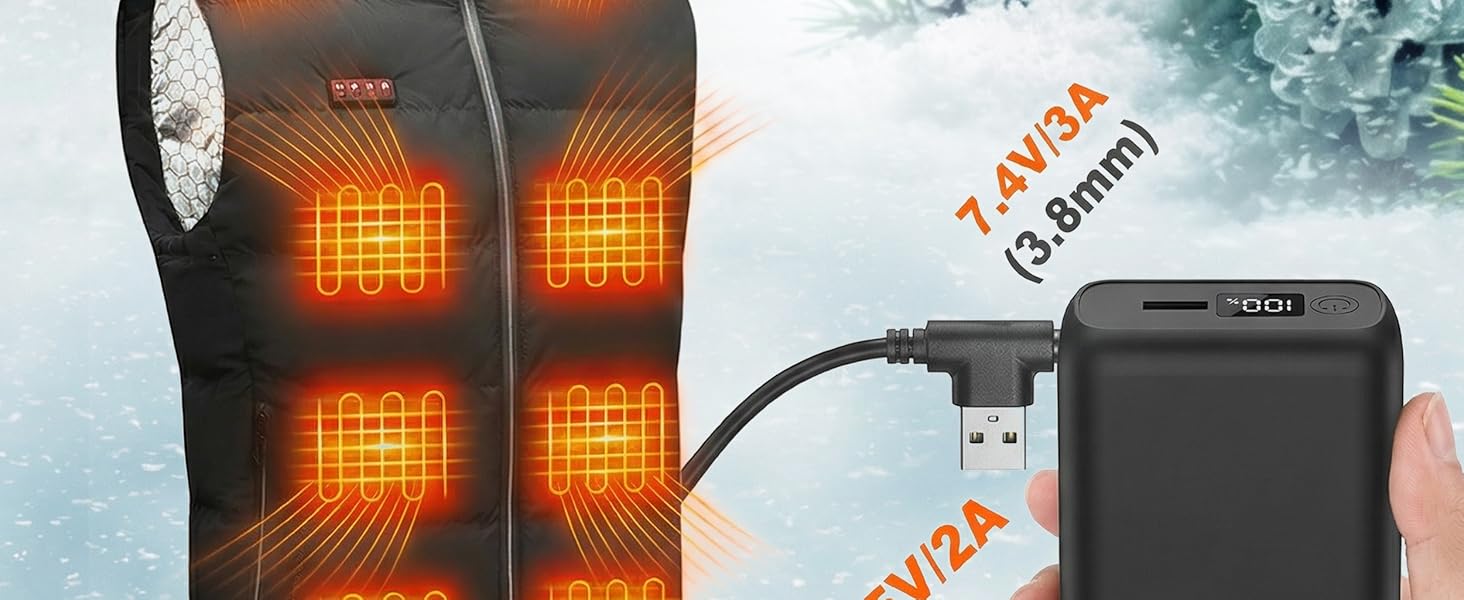 20000mah power bank heated vest battery pack