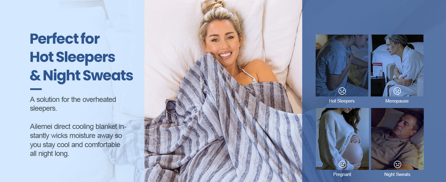 Cooling Striped Blanket
