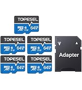 TOPESEL 5Pack 64GB Micro SD Card Class 10 Micro SDXC Memory Card UHS-I, High Speed Flash TF Card ...
