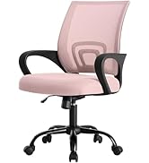 DUMOS Office Desk Chair - Ergonomic Mid Back with Lumbar Support &amp; Rocking Mode, Height Adjustabl...