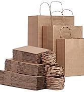 FACEBAG 90-Pack Brown Kraft Paper Bags with Handles Bulk, Assorted Sizes Gift Bags,Grocery,Retail...