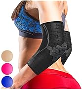 Sparthos Elbow Compression Sleeves (Pair) – Tennis and Golfer's Elbow Support – Elbow Brace for M...
