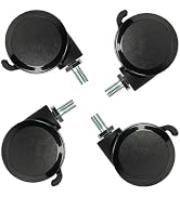 Lockable Caster Wheels for Standing Desk, Metric M8 Stem Catsers Set of 4, Replacement Castors fo...