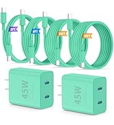 QZIIW iPhone 16 15 Pro Max Charger Fast Charging,45W Dual Port USB C Fast Charger Block [2-Pack] ...