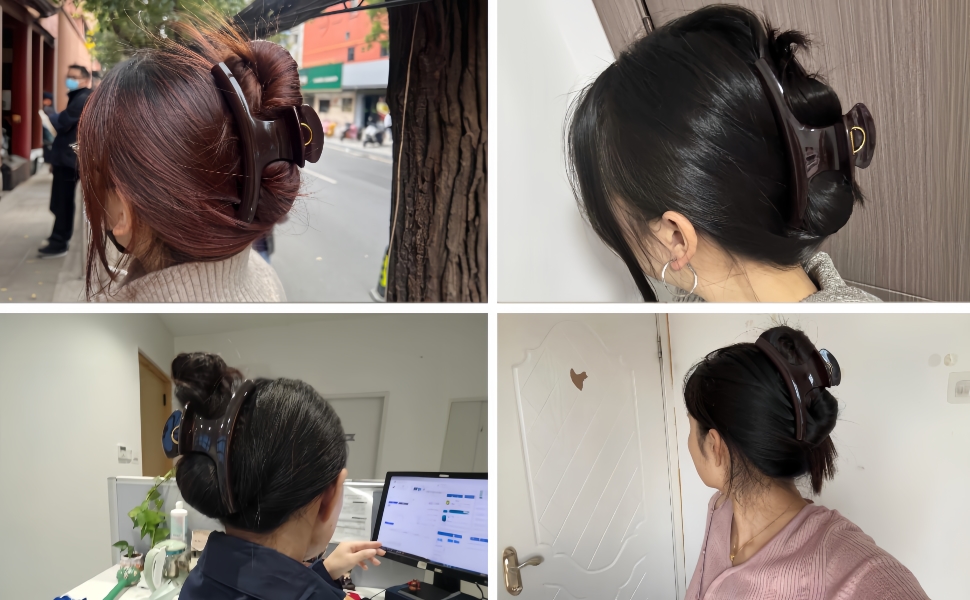 extra large brown claw clip