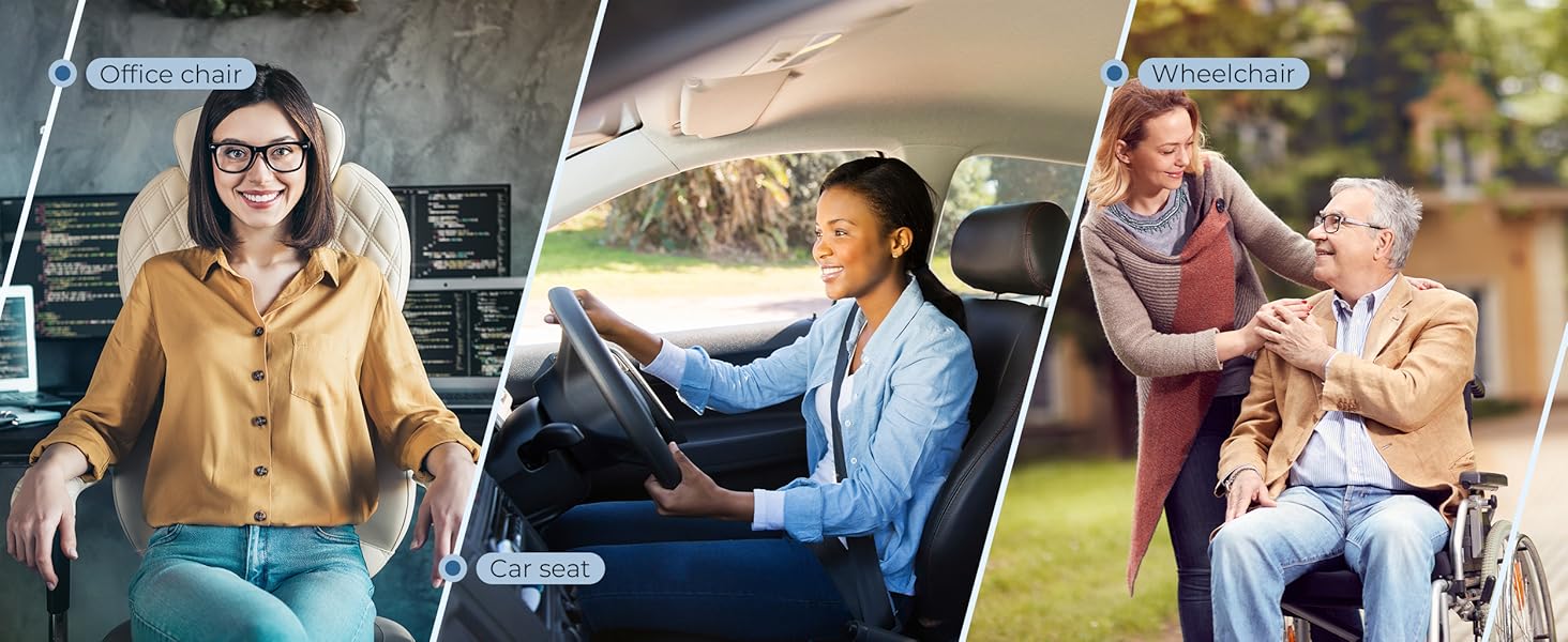 ergonomic seat cushion for office chair and car seat cushion and wheelchair cushion pillow