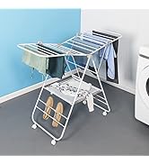 Honey-Can-Do Folding Wing Clothes Dryer, with Wheels DRY-09804 White, 50 lbs