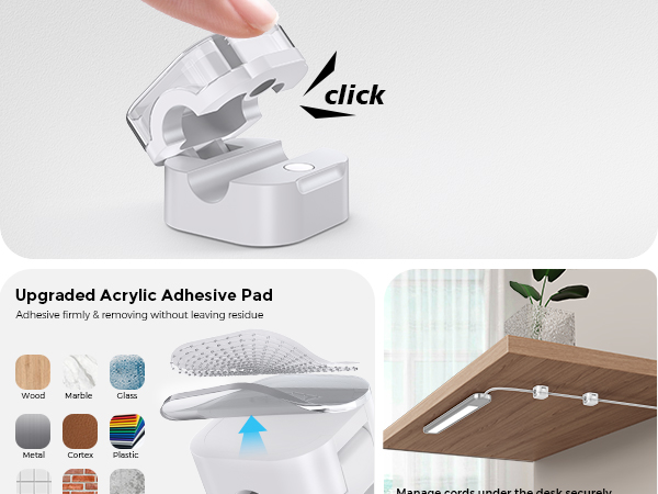 Magnetic Cable Organizer [1s Lock] Cord Cable Holders Clips Strong Adhesive Cable Cord Keeper