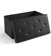 Sweetcrispy 30 Inches Folding Ottoman with Storage Bench, Foot Rest Stool, End of Bed Storage Ben...