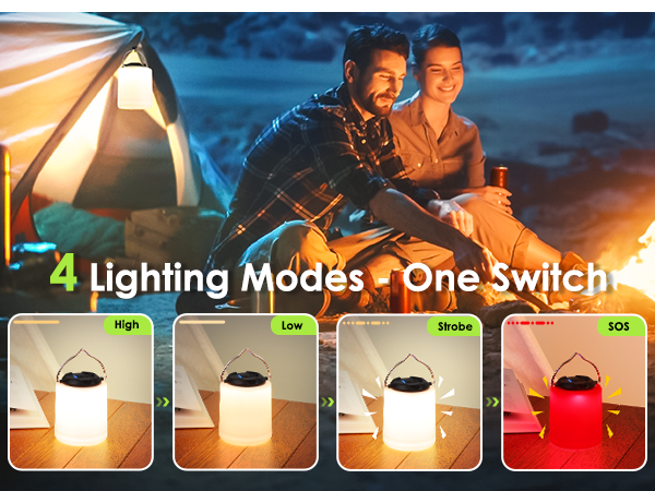 Tent Lights with 4 Light Modes