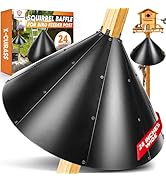 [Upgraded] 24” Squirrel Baffle for 4x4’’ Post, 0.7mm Thick Deflector for Bird Feeder Post, Anti-R...