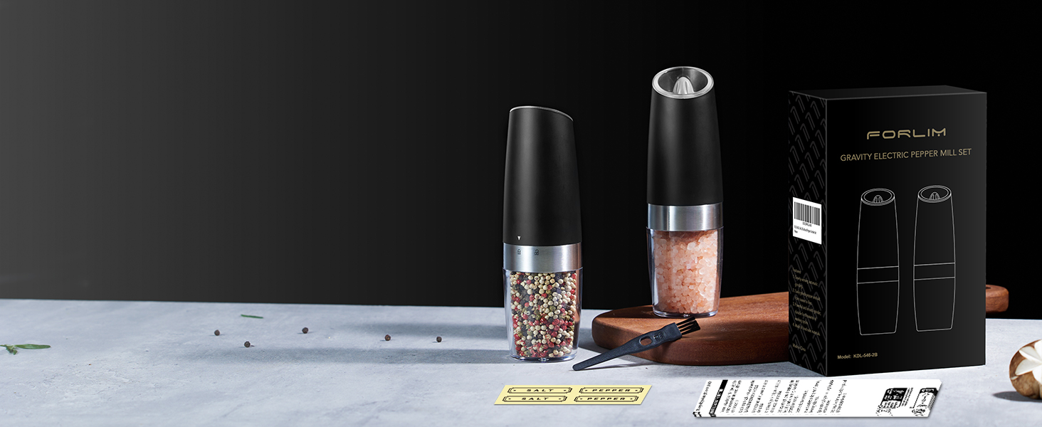 Gravity Electric Salt and Pepper Grinder Set