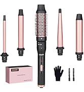 5 in 1 Curling Wand Set - SIQUER Curling Iron Set 1/2 to 1 1/4 Inch Beach Waves Wands 1 1/2 Inch ...