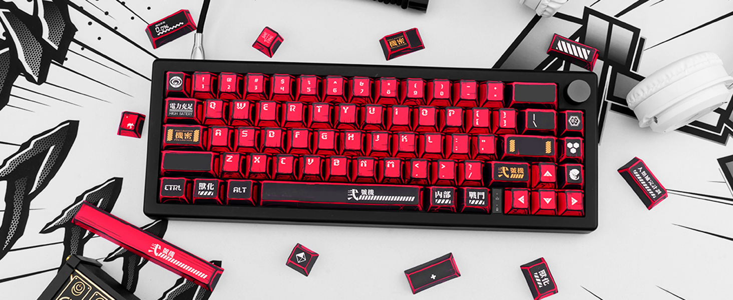 Red Manga Keycaps