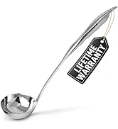 Zulay Premium 12 Inch Stainless Steel Ladle with Comfortable Grip - Soup Ladle with Long Handle a...