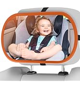 BOEYOS Baby Car Mirror, Safety Car Seat Mirror for Rear Facing Infant, Clear Wide View, 360°Rotat...