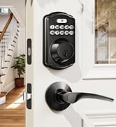 Veise Keyless Entry Door Lock with 2 Lever Handles - Electronic Keypad Deadbolt, Easy Installatio...