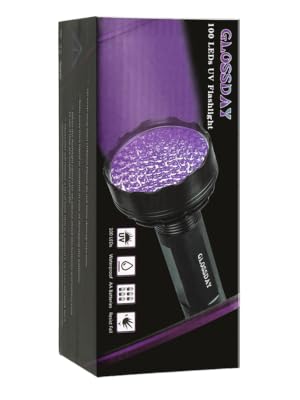 GLOSSDAY 100 LED black light for pet urine detection