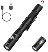 TUNENGE S22 1200 Lumens EDC Tactical Flashlight, Rechargeable 2AA Pen Light with COB Side Light &amp;...