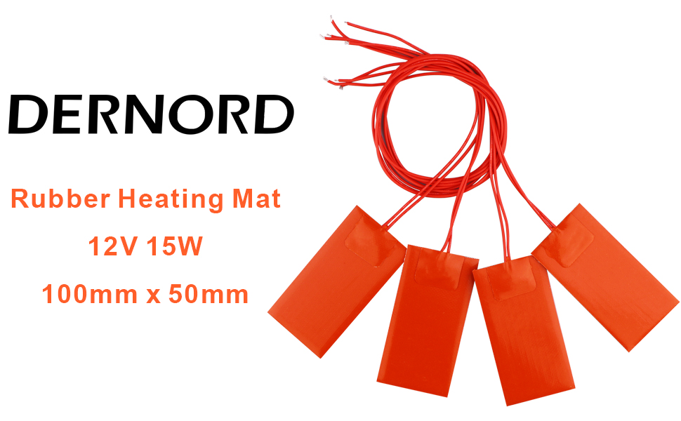 12V 15W Silicone Rubber Heating Mat 50mm X 100mm