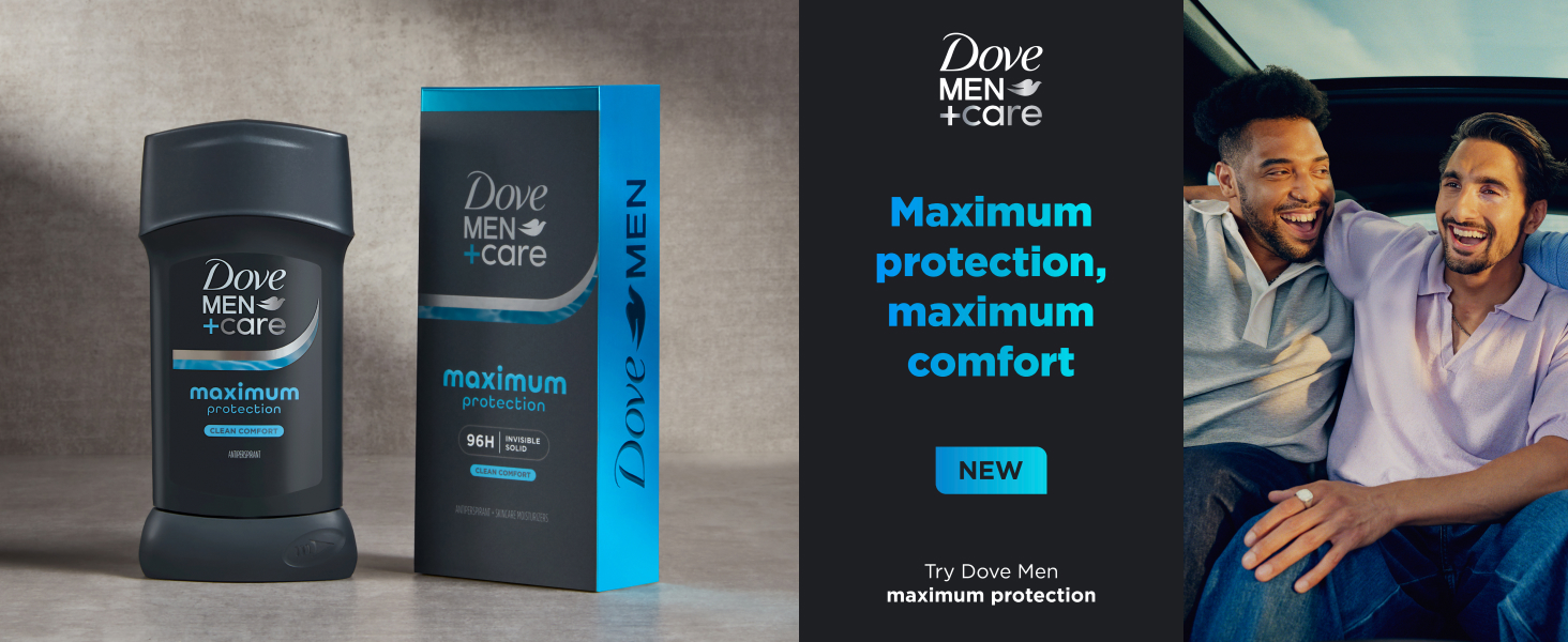 Deo stick &amp;amp; box next to a dark column with text &amp;amp; then a picture of 2 men celebrating &amp;amp; hugging.