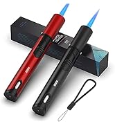 JEVSTU Lighters, Torch Lighter with Fuel Level Window, Adjustable Fire Butane Lighter Jet Torch W...
