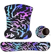 AIMSA Keyboard Wrist Rest and Mouse Pad with Wrist Support Set, Memory Foam Ergonomic Non-Slip Ru...