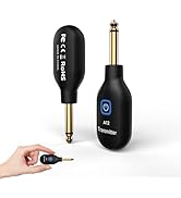 A12 Wireless Guitar Transmitter Receiver - 2.4GHz System, 24-bit 48KHz Audio, 100ft Range, No Lat...
