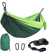 Camping Hammocks, Double &amp; Single Hammock with Tree Straps,Portable Lightweight Parachute Nylon C...