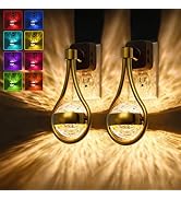 L LOHAS LED Night Lights Plug Into Wall: 2 Pack Star Projector RGB Night Light with 10 Color Chan...