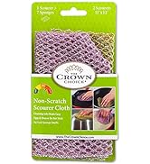 Heavy Duty Non Scratch Scouring Pads and Pot Scrubbers (2PCs) - Mesh Dish Cloth, Durable Netted D...
