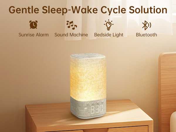 sunrise alarm clock with sound machine
