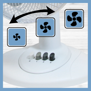 comfort zone portable fan offers 3 speeds for low medium high breeze