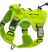 Heavy-Duty Tactical Dog Harness for Large Dogs, No Pull Adjustable Reflective Pet Vest with Molle...