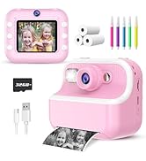 Kids Camera Instant Print, Christmas Birthday Gifts for Kids 3-12, 1080P Instant Print Camera for...